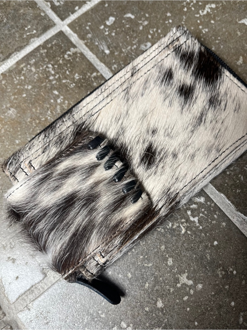 Myra Cookie Crunch Leather and Hairon Wallet Cowhide